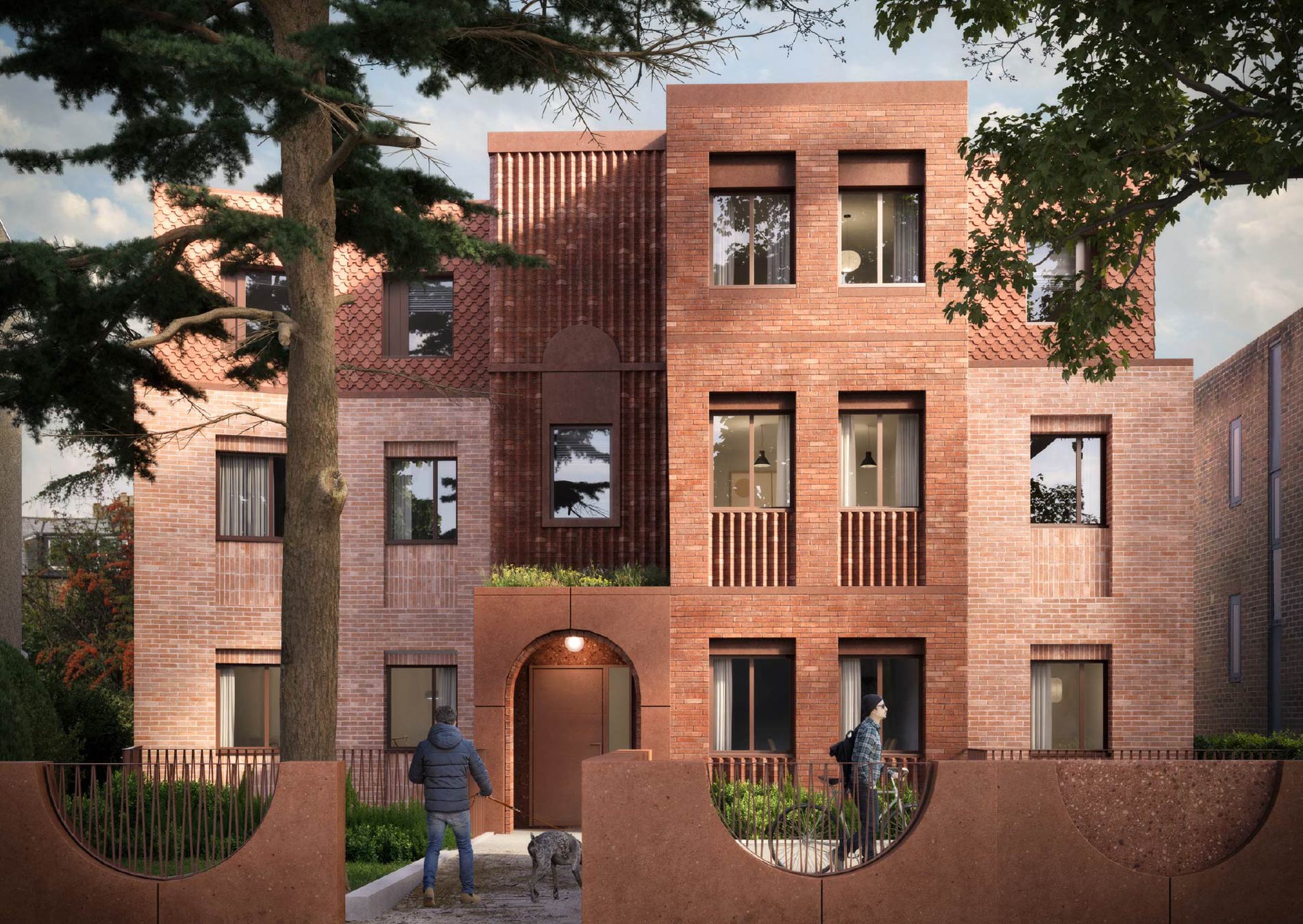 Render of the entrance to Roden House, Clapham